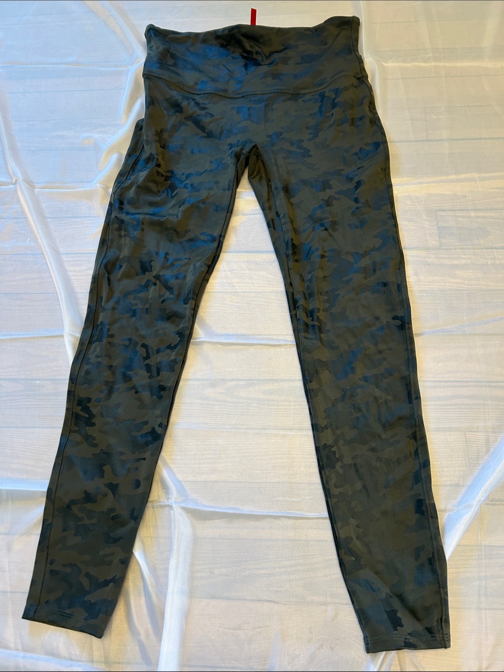 SPANX Black Leggings with Red Logo Tag